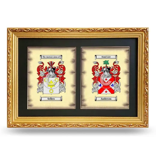 Double Coat of Arms Framed - Gold
