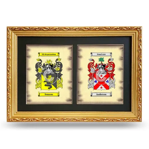 Double Coat of Arms Framed - Gold