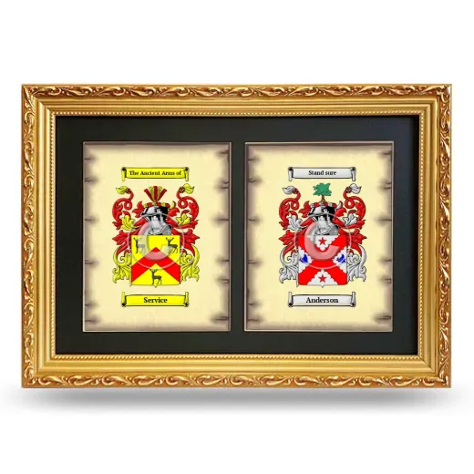 Double Coat of Arms Framed - Gold