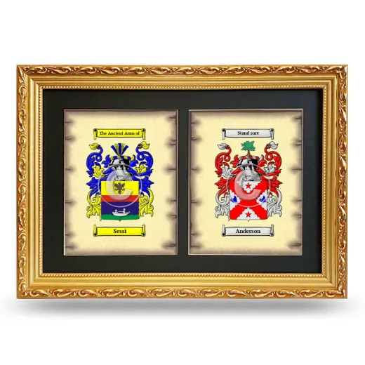 Double Coat of Arms Framed - Gold