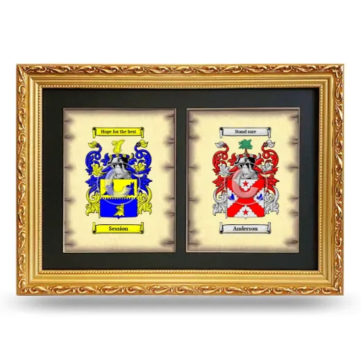Double Coat of Arms Framed - Gold