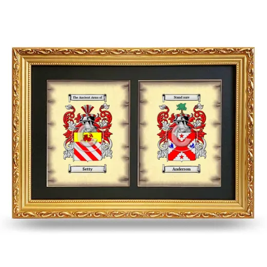 Double Coat of Arms Framed - Gold