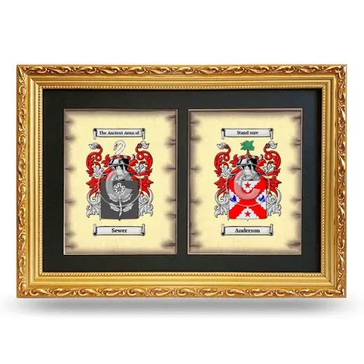 Double Coat of Arms Framed - Gold