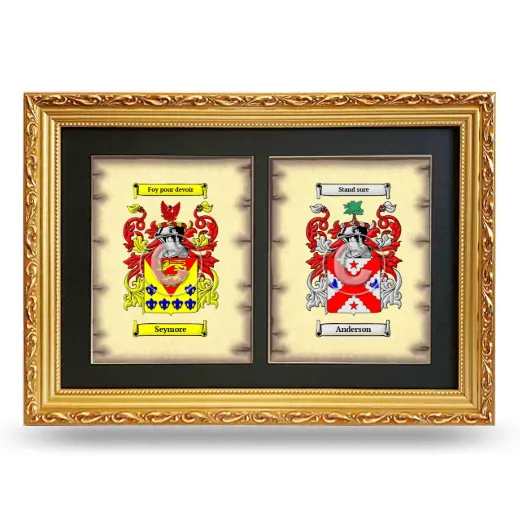 Double Coat of Arms Framed - Gold