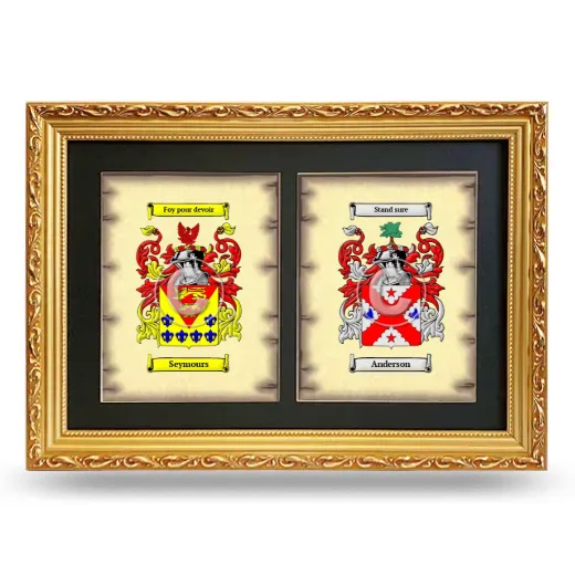 Double Coat of Arms Framed - Gold