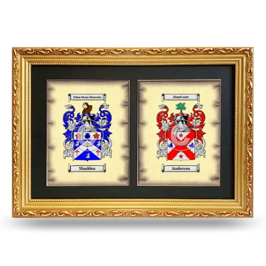 Double Coat of Arms Framed - Gold