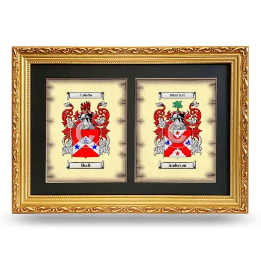 Double Coat of Arms Framed - Gold
