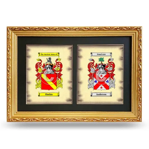 Double Coat of Arms Framed - Gold