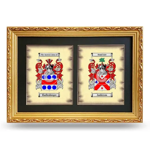 Double Coat of Arms Framed - Gold