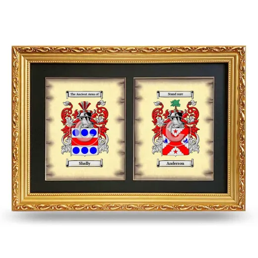 Double Coat of Arms Framed - Gold