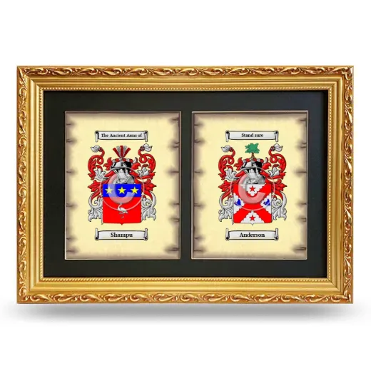 Double Coat of Arms Framed - Gold
