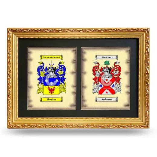 Double Coat of Arms Framed - Gold