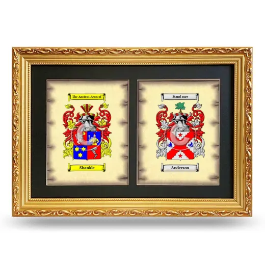 Double Coat of Arms Framed - Gold