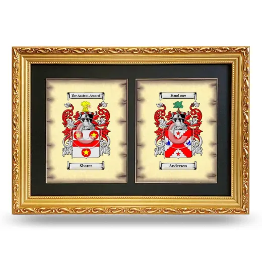 Double Coat of Arms Framed - Gold