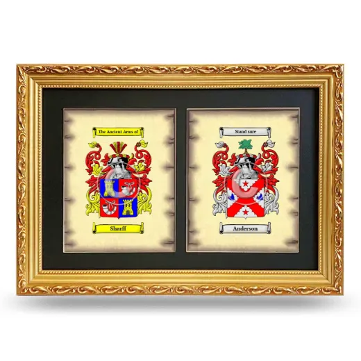 Double Coat of Arms Framed - Gold