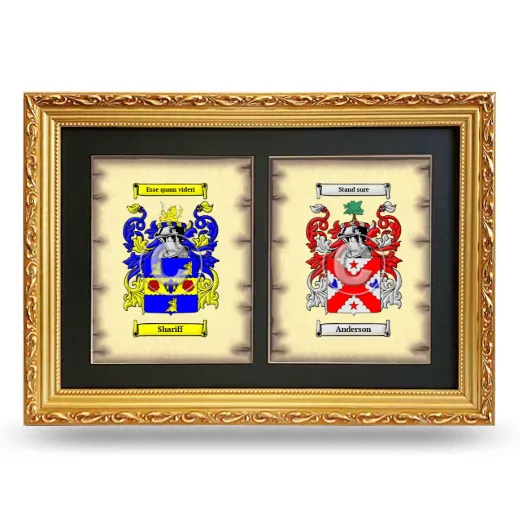 Double Coat of Arms Framed - Gold