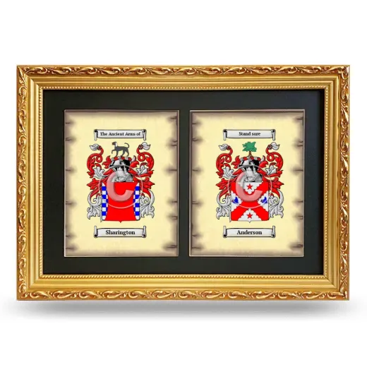 Double Coat of Arms Framed - Gold
