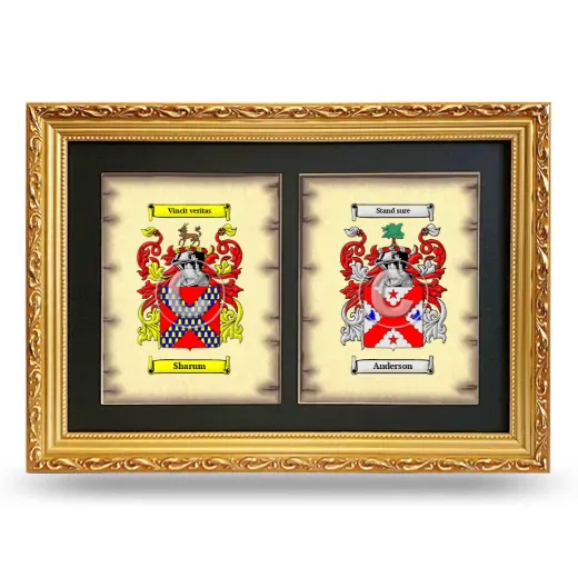 Double Coat of Arms Framed - Gold