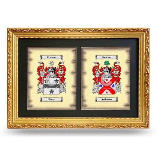 Double Coat of Arms Framed - Gold