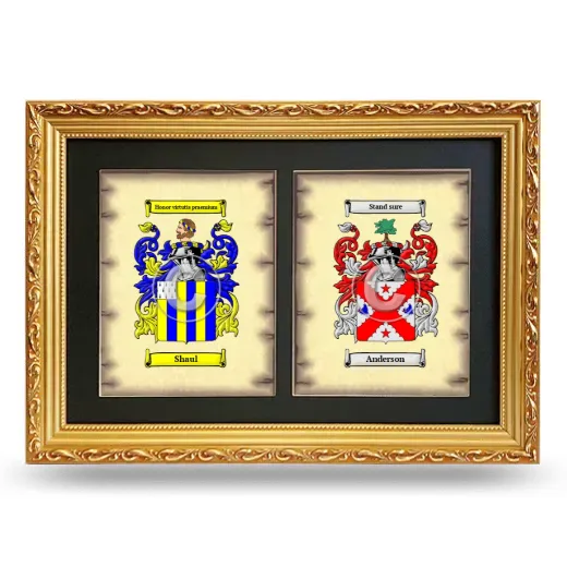 Double Coat of Arms Framed - Gold