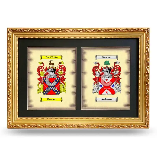 Double Coat of Arms Framed - Gold