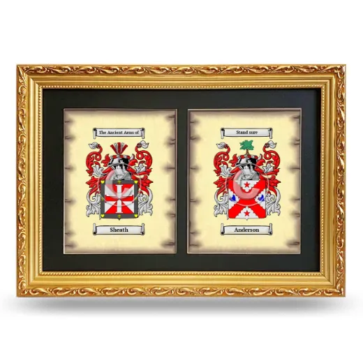 Double Coat of Arms Framed - Gold
