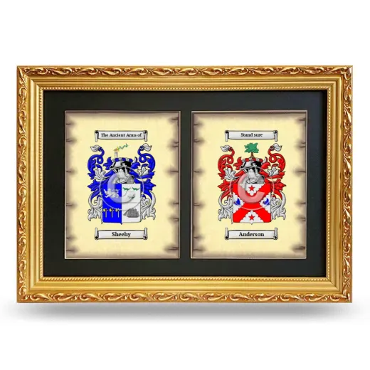 Double Coat of Arms Framed - Gold
