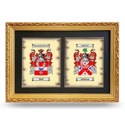 Double Coat of Arms Framed - Gold