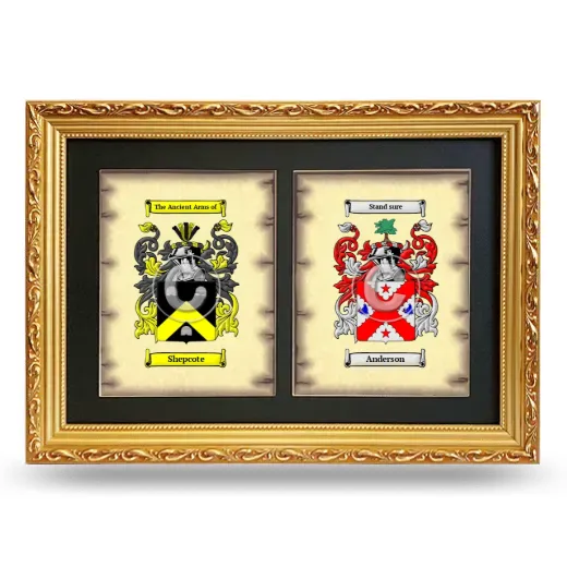Double Coat of Arms Framed - Gold