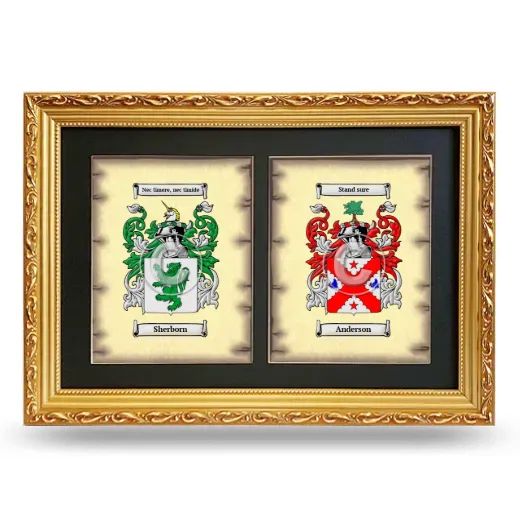 Double Coat of Arms Framed - Gold