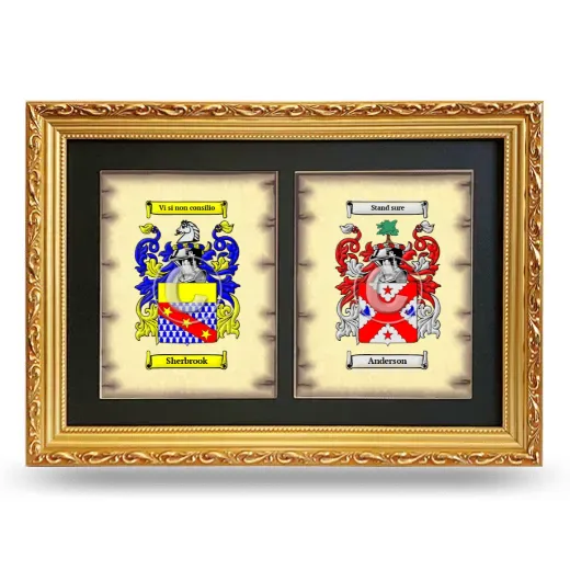 Double Coat of Arms Framed - Gold
