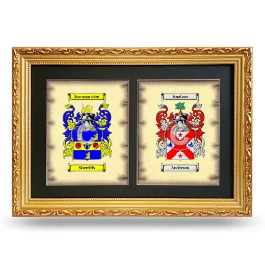 Double Coat of Arms Framed - Gold