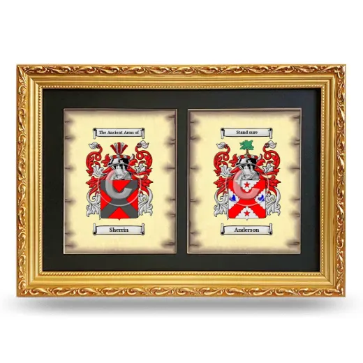 Double Coat of Arms Framed - Gold