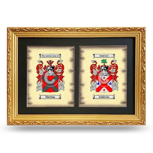 Double Coat of Arms Framed - Gold