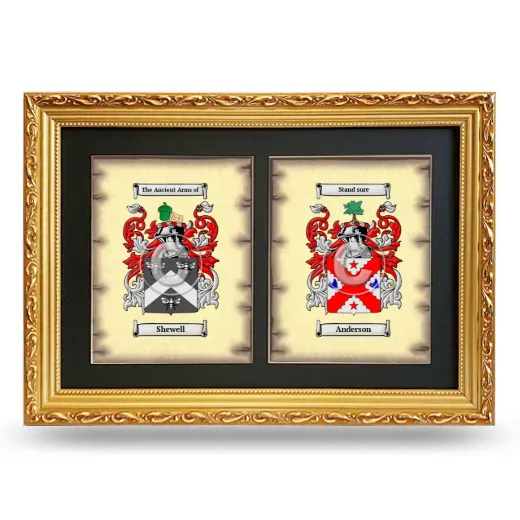Double Coat of Arms Framed - Gold