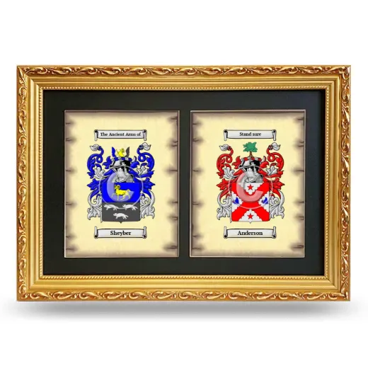 Double Coat of Arms Framed - Gold