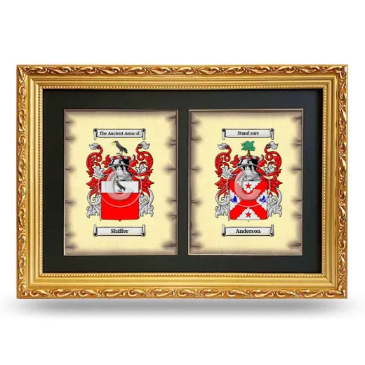 Double Coat of Arms Framed - Gold