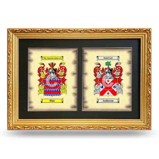 Double Coat of Arms Framed - Gold