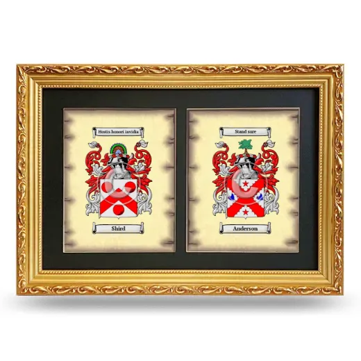 Double Coat of Arms Framed - Gold