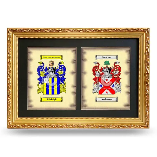 Double Coat of Arms Framed - Gold