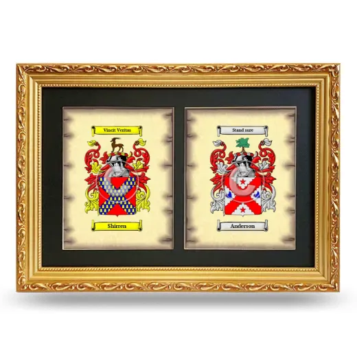 Double Coat of Arms Framed - Gold