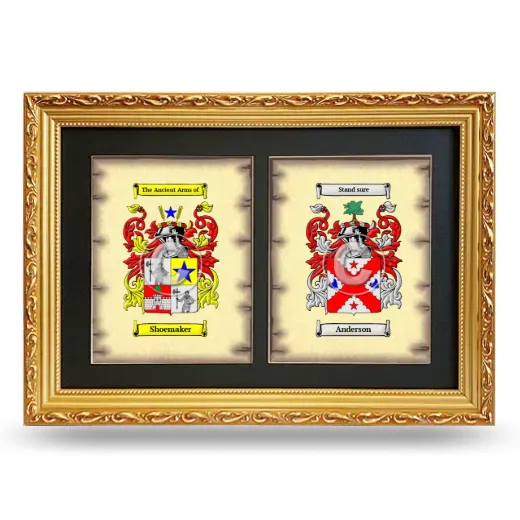 Double Coat of Arms Framed - Gold