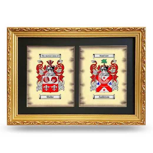 Double Coat of Arms Framed - Gold