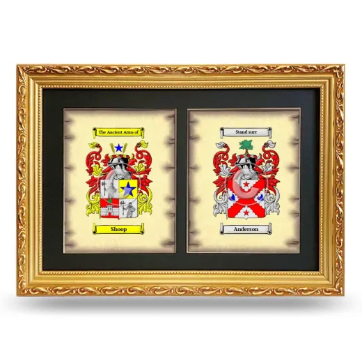 Double Coat of Arms Framed - Gold