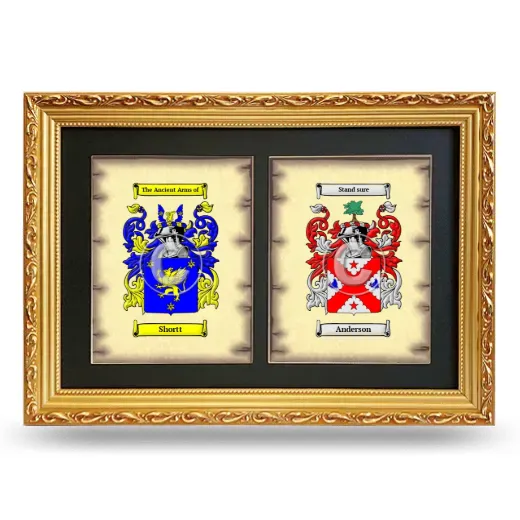 Double Coat of Arms Framed - Gold