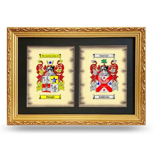 Double Coat of Arms Framed - Gold