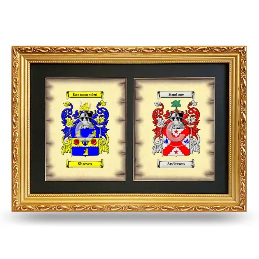 Double Coat of Arms Framed - Gold