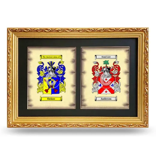 Double Coat of Arms Framed - Gold