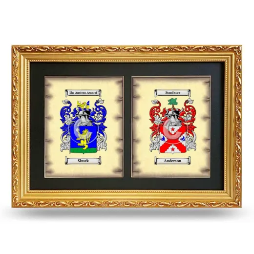 Double Coat of Arms Framed - Gold