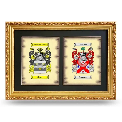 Double Coat of Arms Framed - Gold
